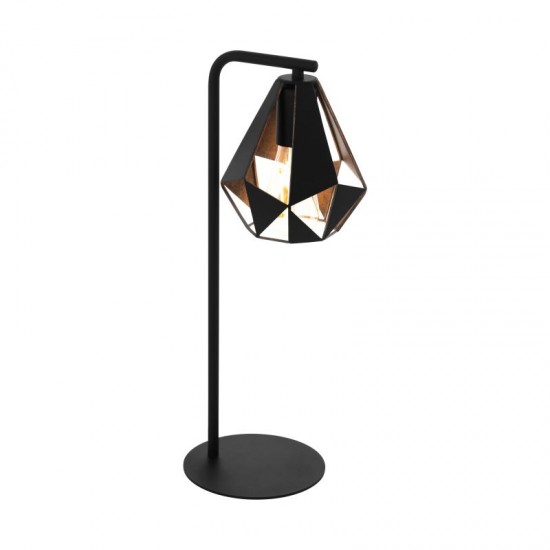 58654-002 Vintage Black & Copper Table Lamp