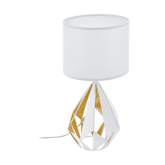 58660-002 Honey Gold Table Lamp with White Shade