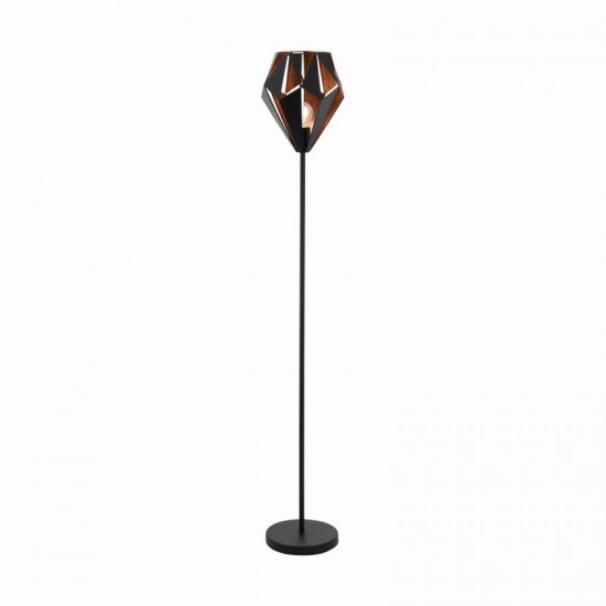 20861-002 Vintage Black & Copper Floor Lamp