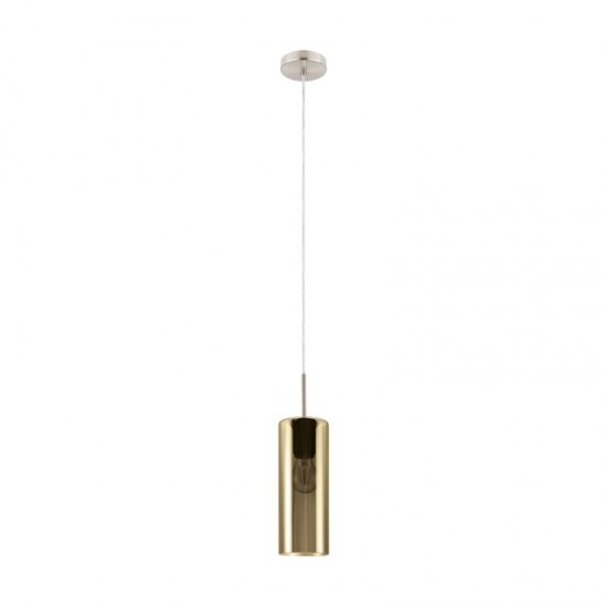 60877-002 Nickel Pendant with Gold & Smoked Glass