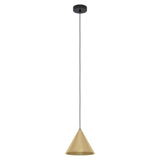 64274-002 Brushed Brass & Black Pendant