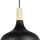 66559-002 Black Pendant with Wooden Detail