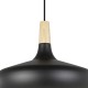 66560-002 Black Pendant with Wooden Detail