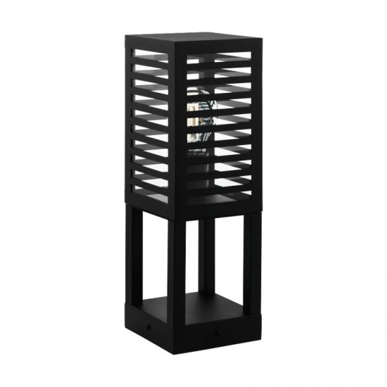 66795-002 Black & Clear Glass Bollard