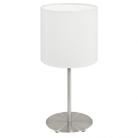 87591-002 White & Satin Nickel Table Lamp