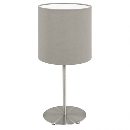 87592-002 Taupe & Satin Nickel Table Lamp