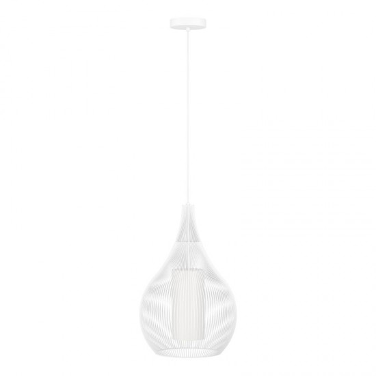 70949-002 White Pendant with Satin Opal Glass