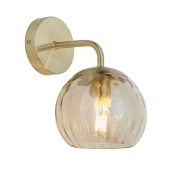 61421-001 Brushed Brass Wall Lamp with Amber Glass 61421-001 Brushed Brass Wall Lamp with Amber Glass