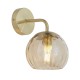 61421-001 Brushed Brass Wall Lamp with Amber Glass