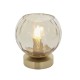 61451-001 Brushed Brass Table Lamp with Amber Glass