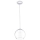 2872-002 Chrome Pendant with Clear & White Glass