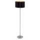 41048-002 Nickel Floor Lamp with Black & Gold Shade