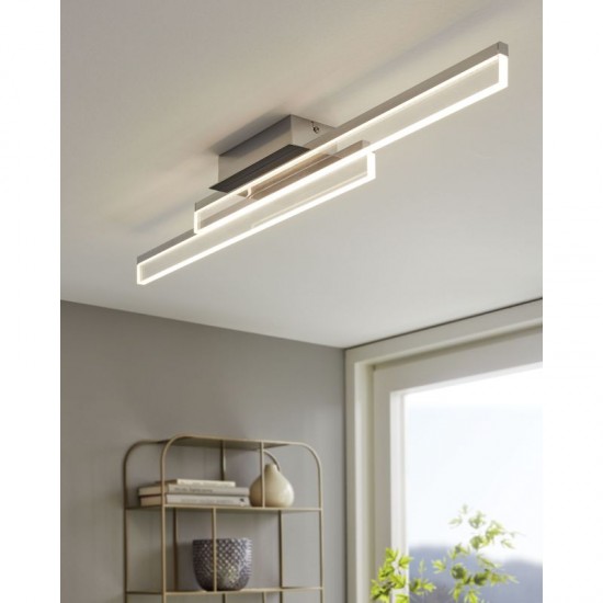 53016-002 LED Clear & Aluminium Steel Ceiling Lamp