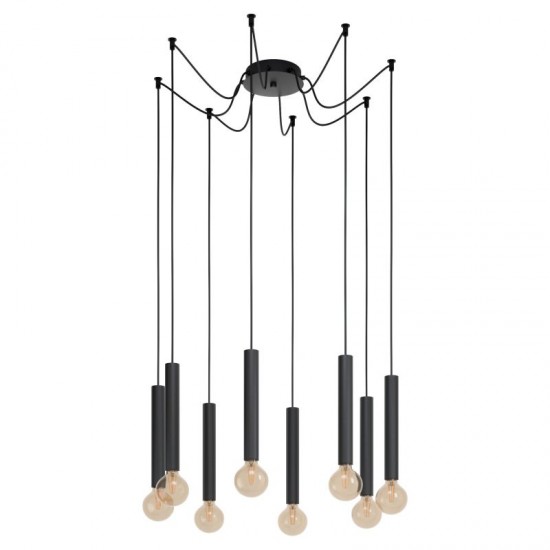 61262-002 Modern Black 8 Light Spider Fitting 61262-002 Modern Black 8 Light Spider Fitting