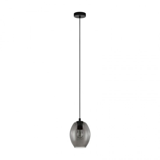 58468-002 Black Pendant with Smoked Glass