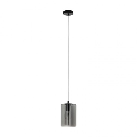 58471-002 Black Pendant with Smoked Glass