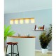 58476-002 Wooden 5 Light over Island Fitting with White Shades