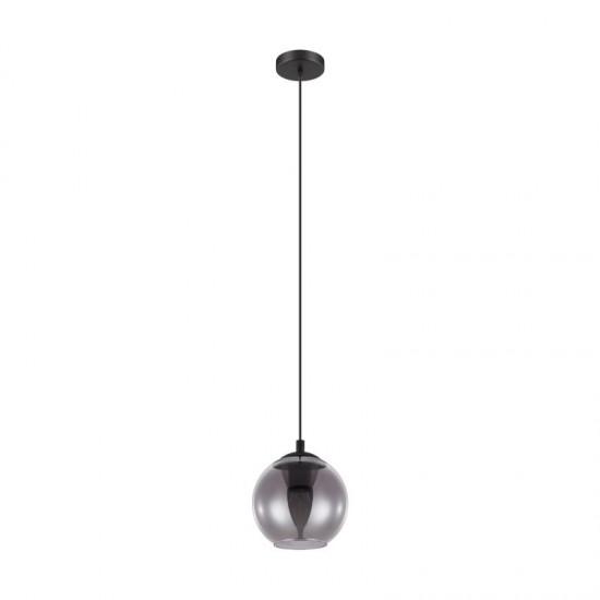 58503-002 Black Pendant with Smoked Mirrored Glass