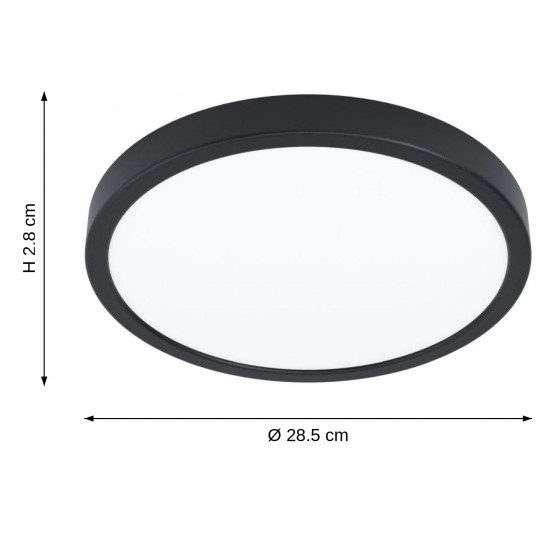 60913-002 Black LED Flush with White Diffuser