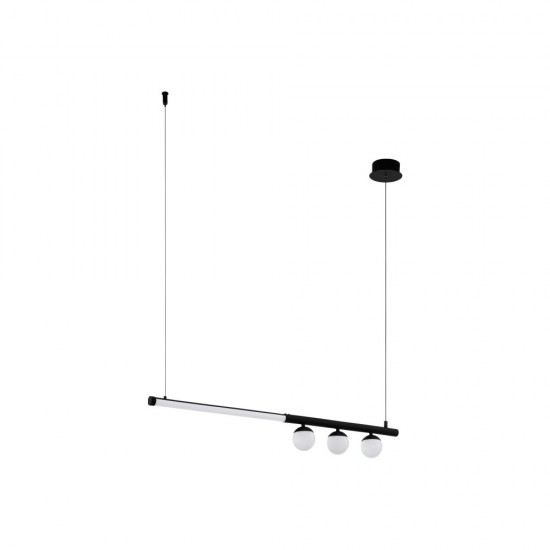 61273-002 LED White Globe & Black over Island Fitting 61273-002 LED White Globe & Black over Island Fitting