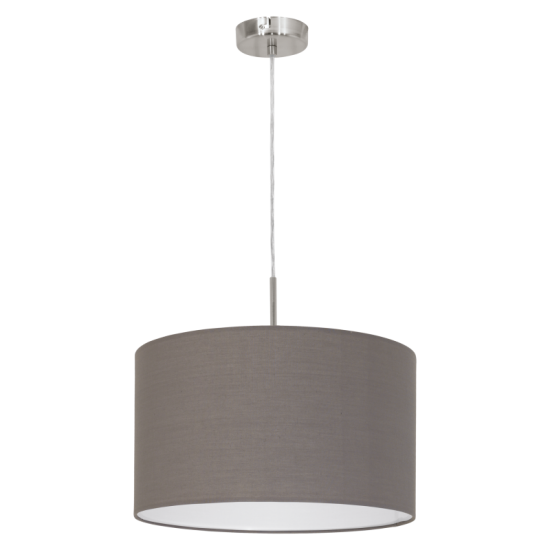 30936-002 Nickel Pendant with Brown & White Shade