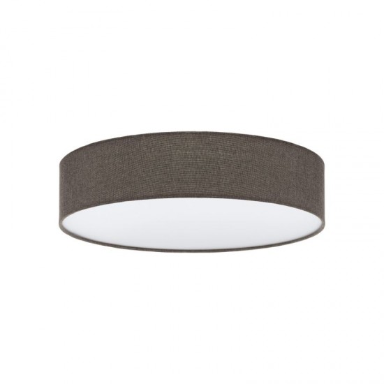 52777-002 Brown Linen & White Diffuser 3 Light Ceiling Lamp
