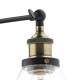 32313-003 Antique Brass & Black Wall Lamp with Clear Glass Shade
