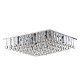 3741-003 Square Chrome With Clear Droppers 8 Light Flush 3741-003 Square Chrome With Clear Droppers 8 Light Flush