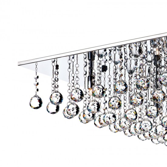 3741-003 Square Chrome With Clear Droppers 8 Light Flush 3741-003 Square Chrome With Clear Droppers 8 Light Flush