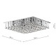 3741-003 Square Chrome With Clear Droppers 8 Light Flush 3741-003 Square Chrome With Clear Droppers 8 Light Flush