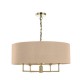 52338-003 Antique Brass 5 Light Pendant with Taupe Shade