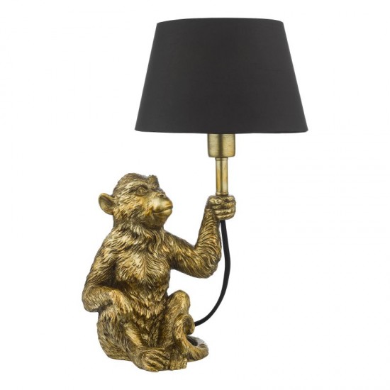 52366-003 Gold Monkey Table Lamp with Black Shade