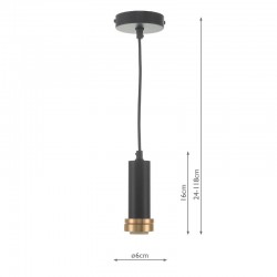 59096-003 Matt Black & Bronze Suspension E27 59096-003 Matt Black & Bronze Suspension E27