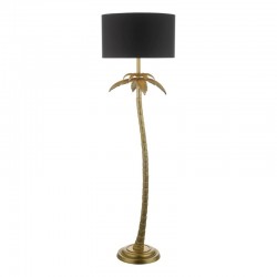 61650-003 Antique Gold Palm Tree Floor Lamp with Black Shade 61650-003 Antique Gold Palm Tree Floor Lamp with Black Shade