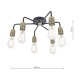 63623-004 Black & Antique Brass 6 Light Semi Flush