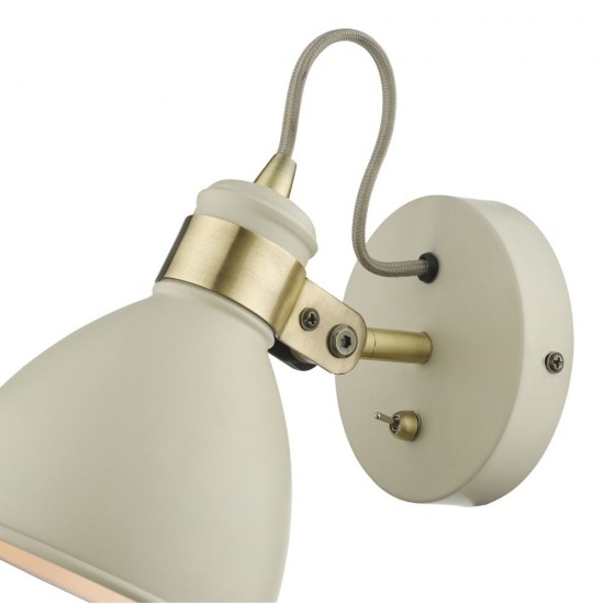 63696-003 Cream & Antique Brass Wall Lamp