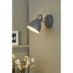 63697-003 Grey & Chrome Wall Lamp
