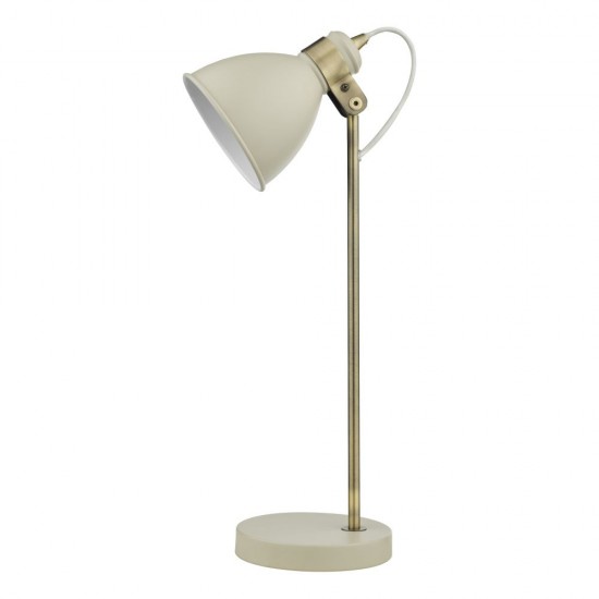 63698-003 Cream & Antique Brass Desk Lamp