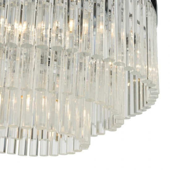 63702-003 Chrome 5 Light Chandelier with Clear Glass Rods 63702-003 Chrome 5 Light Chandelier with Clear Glass Rods