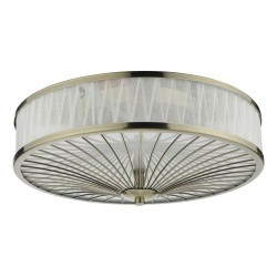 63711-003 Antique Brass 3 Light Flush with Decorative Organza