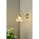 63719-003 Antique Brass Wall Lamp with Clear Ribbed Glass