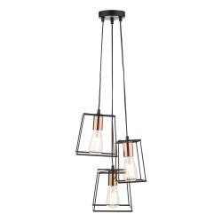52362-003 Black & Copper 3 Light Cluster Pendant 52362-003 Black & Copper 3 Light Cluster Pendant