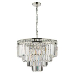 63721-003 Polished Nickel 4 Light Chandelier with Crystal  63721-003 Polished Nickel 4 Light Chandelier with Crystal