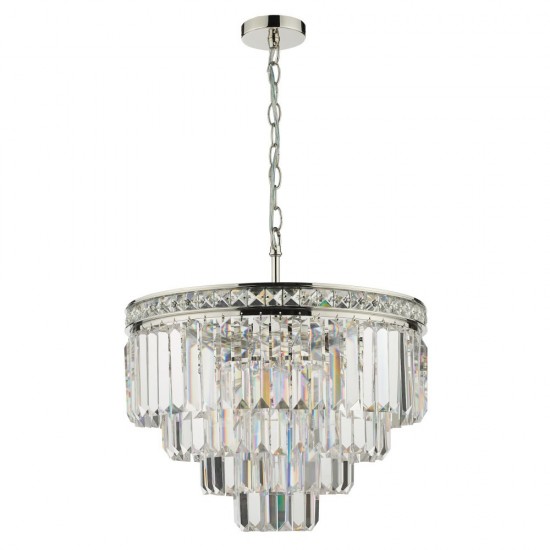 63721-003 Polished Nickel 4 Light Chandelier with Crystal