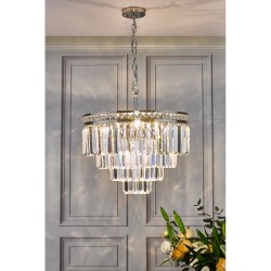 63721-003 Polished Nickel 4 Light Chandelier with Crystal  63721-003 Polished Nickel 4 Light Chandelier with Crystal
