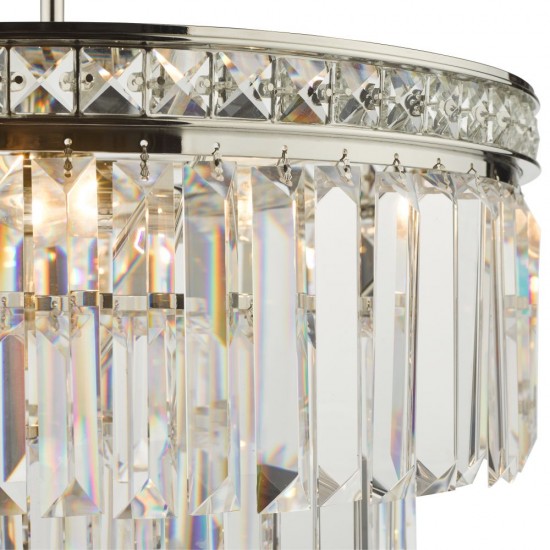 63721-003 Polished Nickel 4 Light Chandelier with Crystal