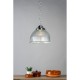 63736-003 Polished Chrome Pendant with Clear Ribbed Glass