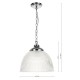 63736-003 Polished Chrome Pendant with Clear Ribbed Glass