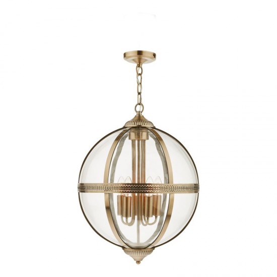 64907-003 Antique Brass 5 Light Lantern Pendant