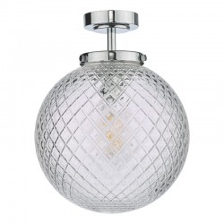 64914-003 Polished Chrome Semi Flush with Textured Glass 64914-003 Polished Chrome Semi Flush with Textured Glass